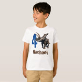 Personalisierter Name Age Dinosaur Jurassic T-Shirt (Vorne ganz)