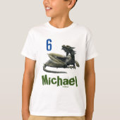 Personalisierter Name Age Dragon T-Shirt (Vorderseite)
