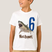 Personalisierter Name Age Great White Shark T-Shirt (Vorderseite)