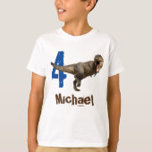 Personalisierter Name Age T-Rex Tyrannosaurus T-Shirt (Vorderseite)