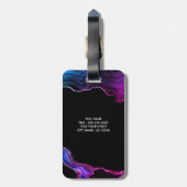Personalisierter Name Agent Agate Lila Gepäckanhänger (Rückseite vertikal)