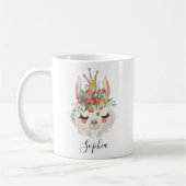 Personalisierter Name Alpaca Geschenk, Niedliches  Kaffeetasse (Links)
