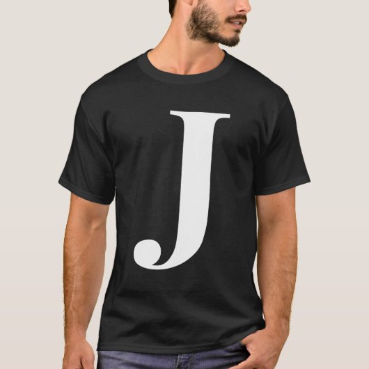 Personalisierter Name Alphabet Anfangsbuchstabe J T-Shirt (Vorderseite)