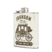 Personalisierter NAME Alte Western Stagecoach Befö Flachmann (Links)