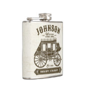 Personalisierter NAME Alte Western Stagecoach Befö Flachmann (Rechts)