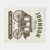 Personalisierter NAME Alte Western Stagecoach Befö Fleecedecke (Vorderseite (Horizontal))