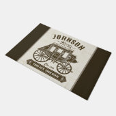 Personalisierter NAME Alte Western Stagecoach Befö Fußmatte (Schrägansicht)