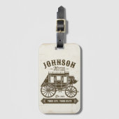 Personalisierter NAME Alte Western Stagecoach Befö Gepäckanhänger (Vorderseite Vertikal)