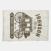 Personalisierter NAME Alte Western Stagecoach Befö Geschirrtuch (Horizontal)