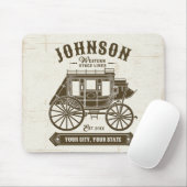 Personalisierter NAME Alte Western Stagecoach Befö Mousepad (Mit Mouse)