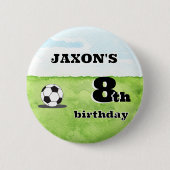 Personalisierter Name & Alter Fußball Button (Vorderseite)