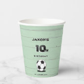 Personalisierter Name & Alter Fußball Pappbecher (Vorderseite)
