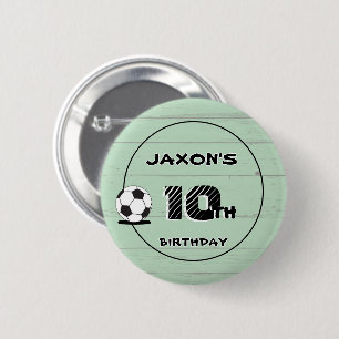 Personalisierter Name & Alter Fußball Pin-Abzeiche Button