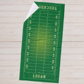 Personalisierter Name American Football Field Badehandtuch
