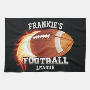 Personalisierter NAME American Football Flames Spo Geschirrtuch