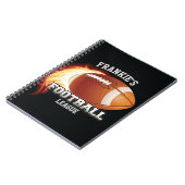 Personalisierter NAME American Football Flames Spo Notizblock (Linke Seite)