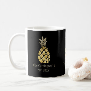 Personalisierter Name Ananas Rustikale Küche Kaffeetasse