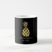 Personalisierter Name Ananas Rustikale Küche Kaffeetasse (Mittel)