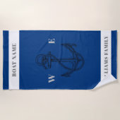 personalisierter Name Anchor "Nautical Adventure" Strandtuch (Vorderseite)