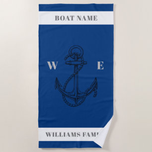 personalisierter Name Anchor "Nautical Adventure" Strandtuch