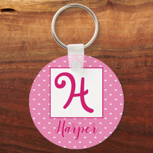 Personalisierter Name/anfänglicher Schlüsselanhäng Schlüsselanhänger (Vorderseite)