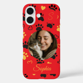 Personalisierter Name, Anfangsbezeichnung und Foto iPhone 16 Hülle