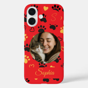 Personalisierter Name, Anfangsbezeichnung und Foto iPhone 16 Hülle