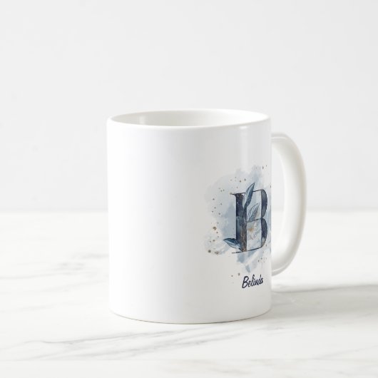 Personalisierter Name Anfangsbuchstabe B Kaffeetasse (VorderseiteRechts)