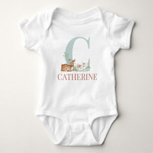 Personalisierter Name Anfangsbuchstabe C Baby Body Baby Strampler