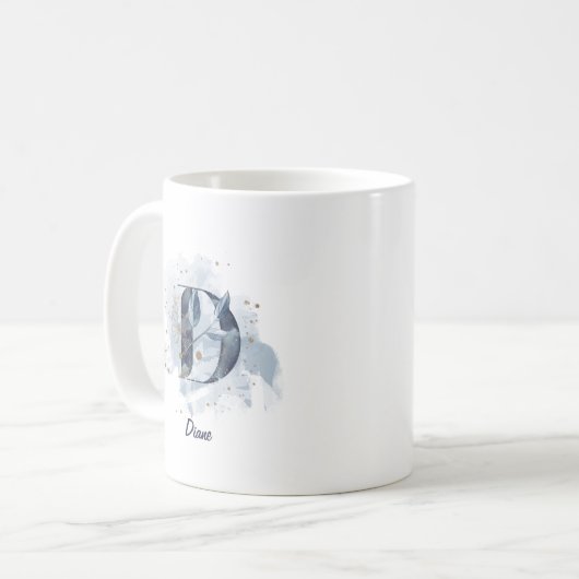 Personalisierter Name Anfangsbuchstabe D Kaffeetasse (Vorderseite Links)