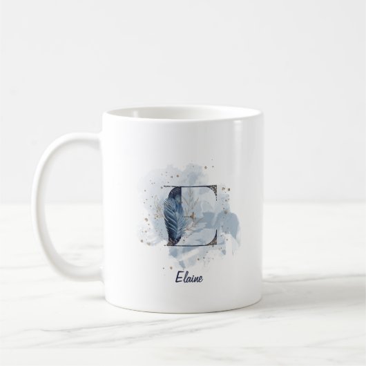 Personalisierter Name Anfangsbuchstabe E Kaffeetasse (Links)