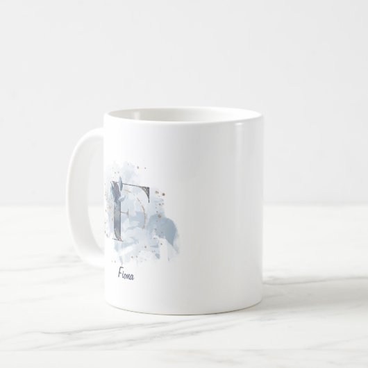Personalisierter Name Anfangsbuchstabe F Kaffeetasse (Vorderseite Links)