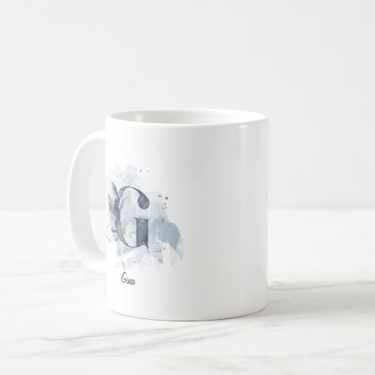 Personalisierter Name Anfangsbuchstabe G Kaffeetasse (Vorderseite Links)