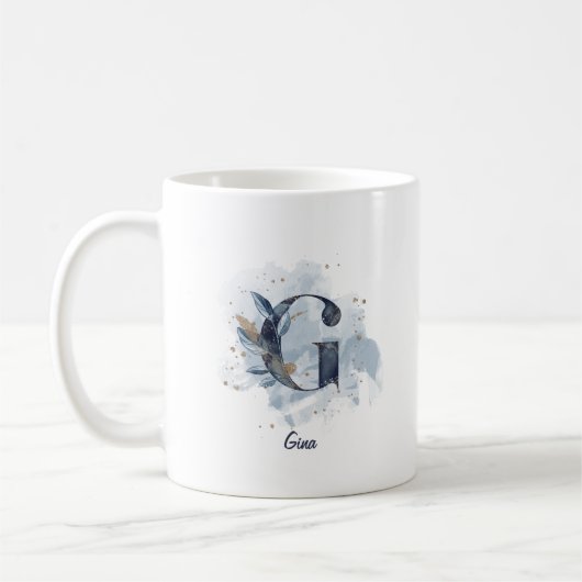 Personalisierter Name Anfangsbuchstabe G Kaffeetasse (Links)