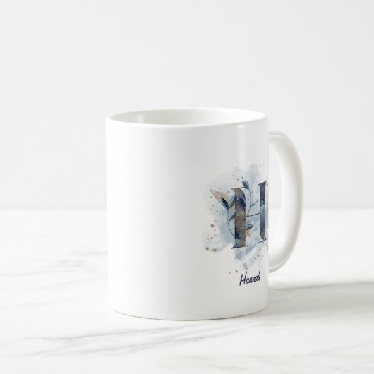 Personalisierter Name Anfangsbuchstabe H Kaffeetasse (VorderseiteRechts)