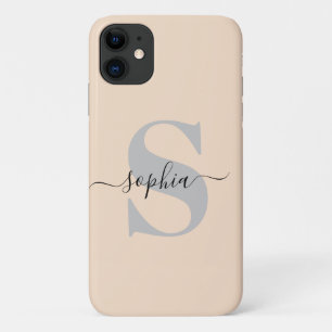 Personalisierter Name, Anfangsbuchstabe, Leinen/Si Case-Mate iPhone Hülle