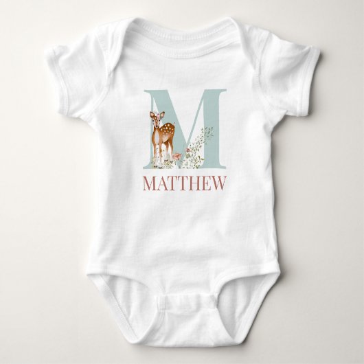 Personalisierter Name Anfangsbuchstabe M Baby Body Baby Strampler (Vorderseite)