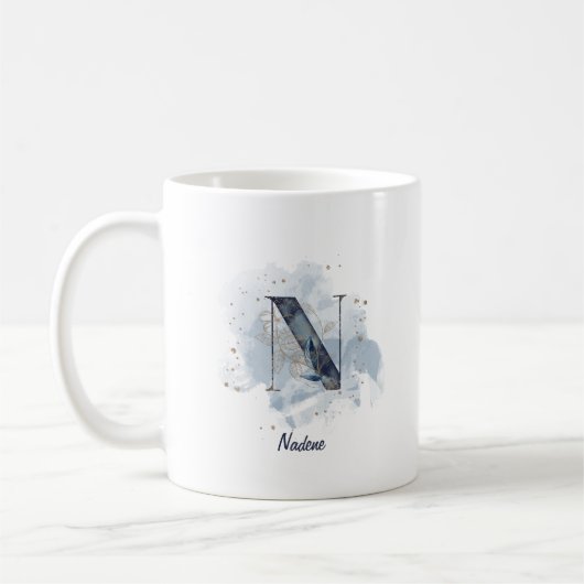 Personalisierter Name Anfangsbuchstabe N Kaffeetasse (Links)