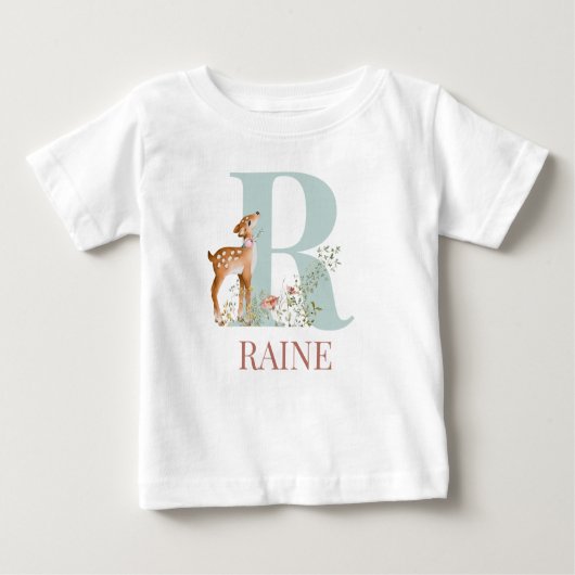 Personalisierter Name Anfangsbuchstabe R Baby T-shirt (Vorderseite)