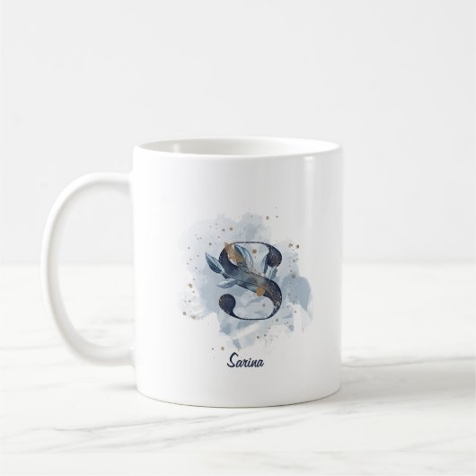 Personalisierter Name Anfangsbuchstabe S Kaffeetasse (Links)