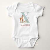 Personalisierter Name Anfangsbuchstabe X Baby Body Baby Strampler (Vorderseite)