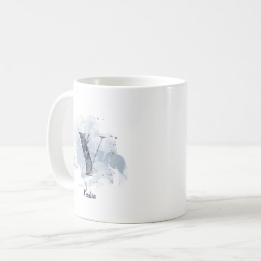 Personalisierter Name Anfangsbuchstabe Y Kaffeetasse (Vorderseite Links)
