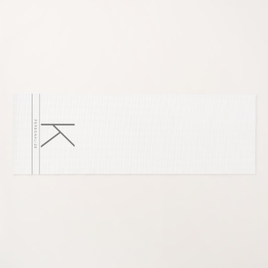 Personalisierter Name Anfangsweisweiß Yogamatte (Vorderseite (Horizontal))