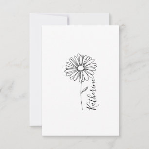 Personalisierter Name April daisy Birth Blume Dankeskarte