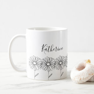 Personalisierter Name April daisy Birth Blume Kaffeetasse