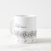 Personalisierter Name April daisy Birth Blume Kaffeetasse (Vorderseite Links)