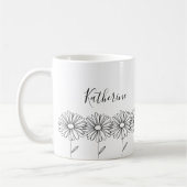Personalisierter Name April daisy Birth Blume Kaffeetasse (Links)