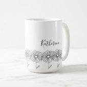 Personalisierter Name April daisy Birth Blume Kaffeetasse (VorderseiteRechts)
