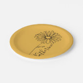 Personalisierter Name April daisy Birth Blume Pappteller (Schrägansicht)