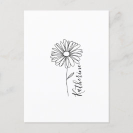 Personalisierter Name April daisy Birth Blume Postkarte